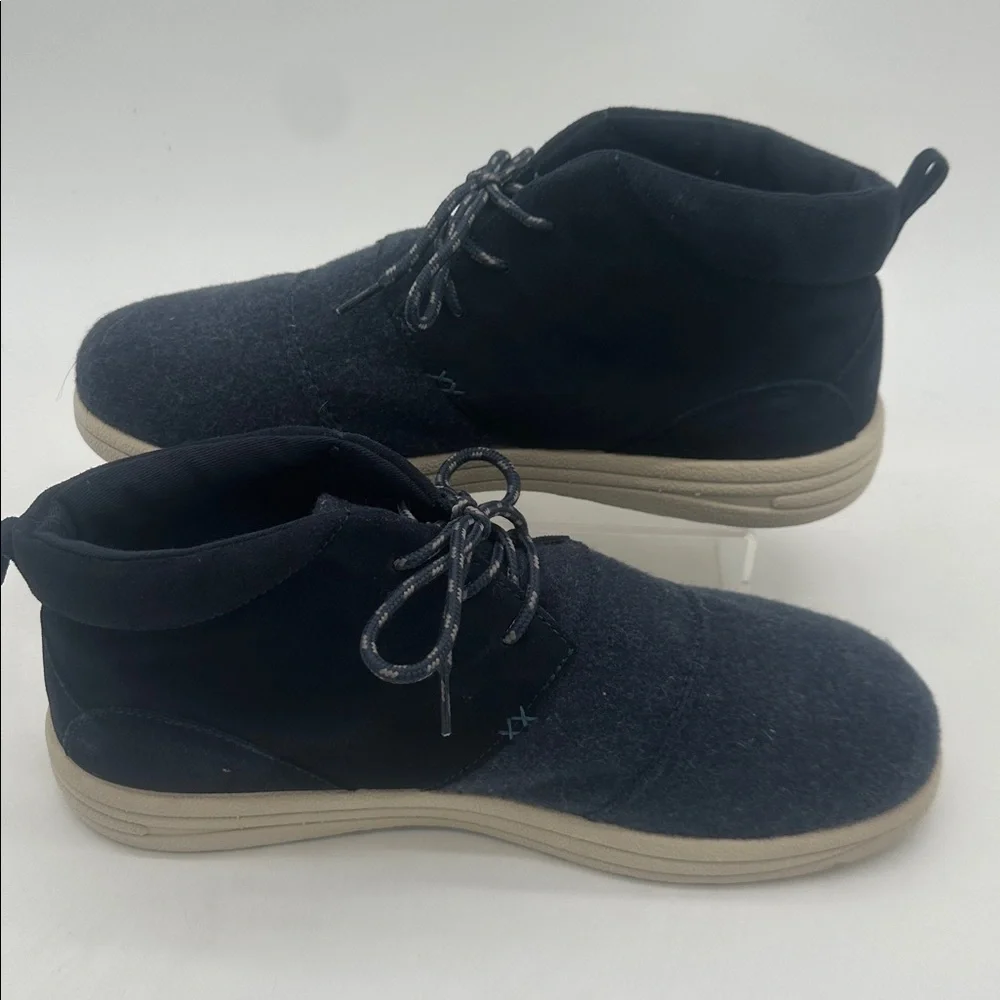 Lamo Koen Mid Navy Blue Chukka Boots Men's Size 12 Wool Suede Lace Up